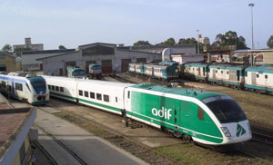 Il treno Talgo alla  stazione ferroviaria di Cagliari