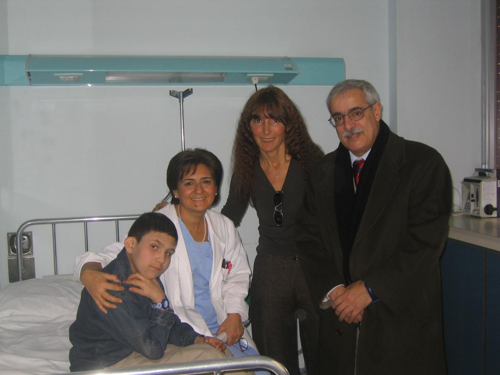 Michele, la Prof.ssa Argiolu, Ivana Taccori e il dr. Mulas 